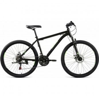 Велосипед ALTAIR 26 DISK 26", рама 17", черный/ярко-зеленый, 2021
