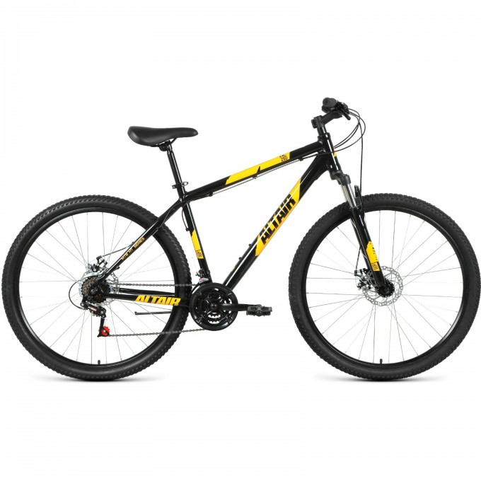 Велосипед ALTAIR AL 29 D 29", рама 17", черный/оранжевый, 2021 RBKT1M39G001