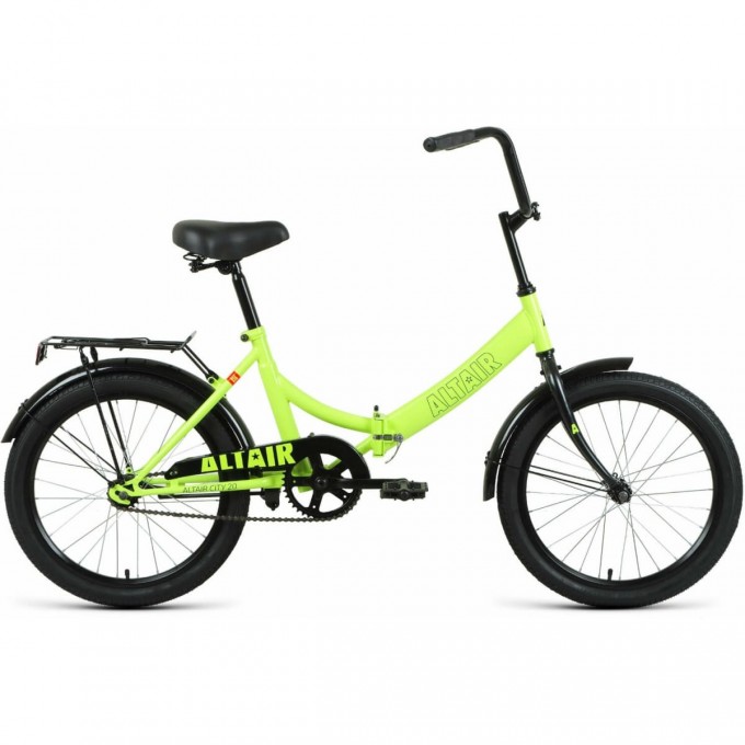 Велосипед ALTAIR CITY 20 20", рама 14", ярко-зеленый/черный, 2022 RBK22AL20004