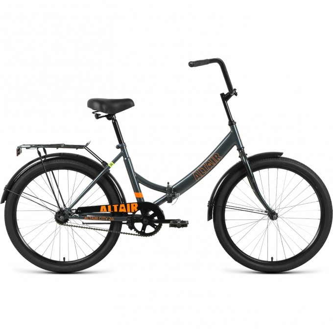 Велосипед ALTAIR CITY 24 24", рама16", темно-серый/оранжевый, 2021 RBKO1C141002
