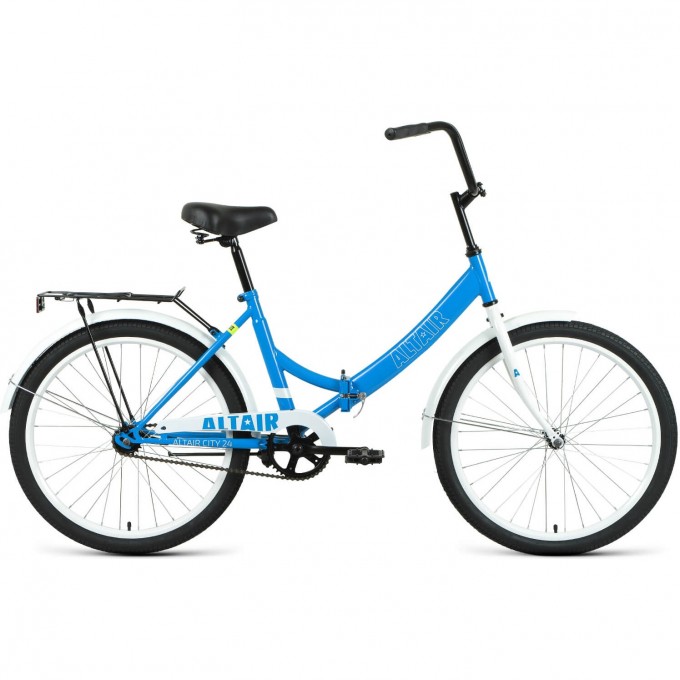 Велосипед ALTAIR CITY 24 FR 24", рама 16", голубой/белый, 2023 RB3C4102ELBUXWH-FR