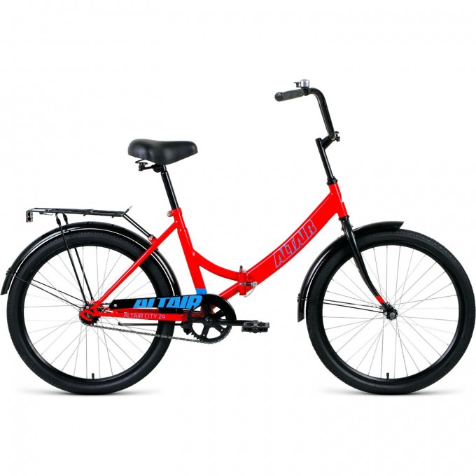 Велосипед ALTAIR CITY 24", рама 16", красный / голубой, 2021 RBKT1YF41007