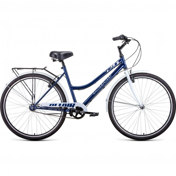 Велосипед ALTAIR CITY 28 LOW 3.0 28", рама 19", темно-синий/белый, 2021 RBKT1YN83002