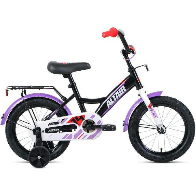Велосипед ALTAIR KIDS 14", черный/белый, 2021 1BKT1K1B1002