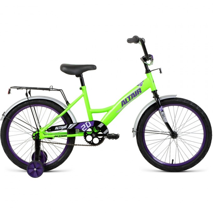 Велосипед ALTAIR KIDS 20", рама 13", ярко-зеленый/фиолетовый, 2022 IBK22AL20041