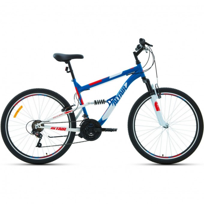 Велосипед ALTAIR MTB FS 26 1.0 26", рама 16", синий/красный, 2022 RBK22AL26058