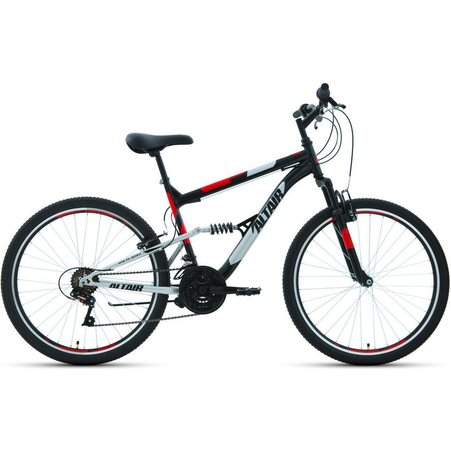 ALTAIR MTB FS 26 1.0 26", рама 18", черный/красный, 2021 RBKT1F16E008 ...