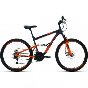 Велосипед ALTAIR MTB FS 26 2.0 disc 26", рама 18", темно-серый/оранжевый, 2021