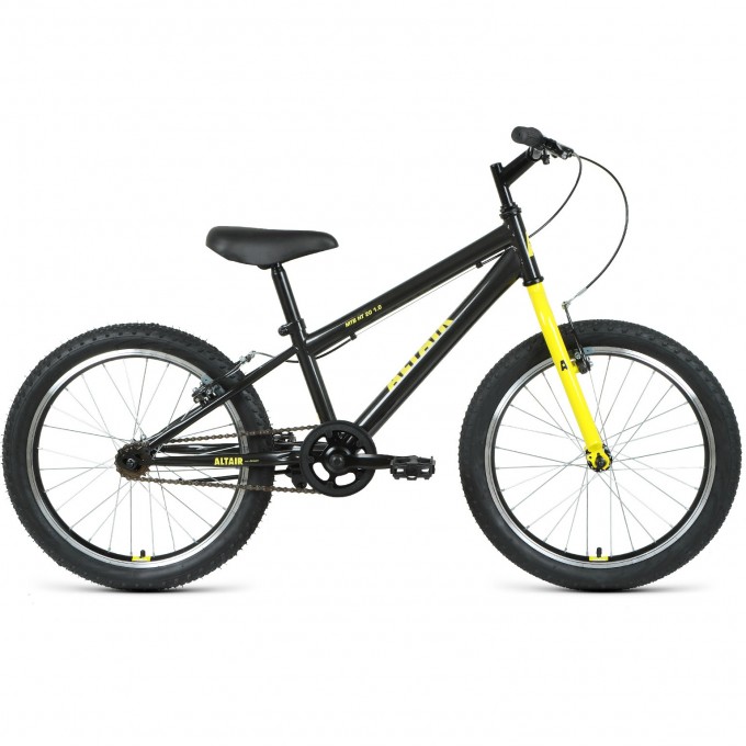 Велосипед ALTAIR MTB HT 20 1.0 20", рама 10.5", темно-серый/желтый, 2021 IBK22AL20077