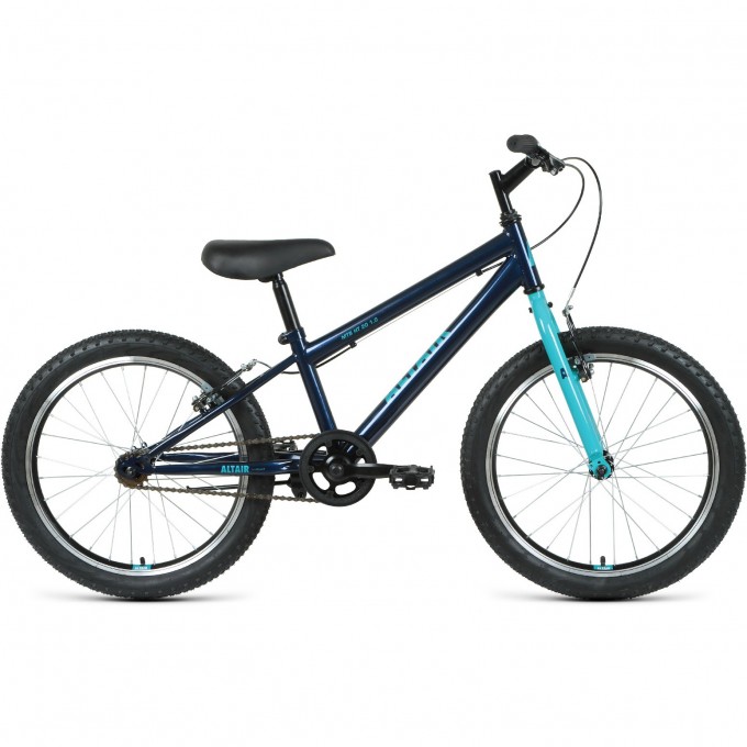 Велосипед ALTAIR MTB HT 20 1.0 20", рама 10.5", темно-синий/бирюзовый, 2022 IBK22AL20076