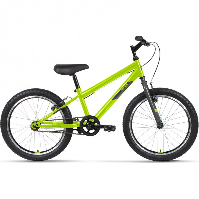 Велосипед ALTAIR MTB HT 20 1.0 20", рост 10.5", ярко-зеленый/серый, 2022 IBK22AL20078