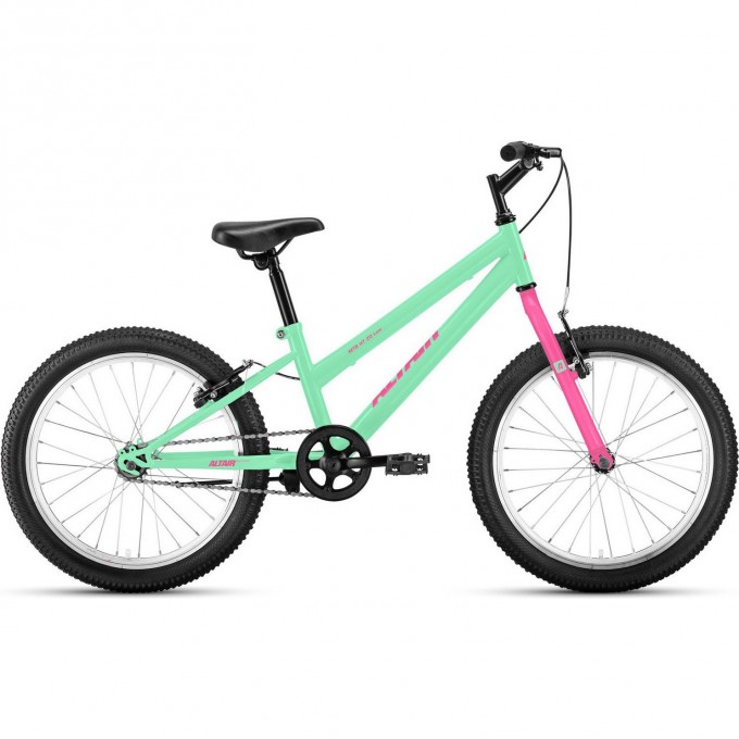 Велосипед ALTAIR MTB HT 20 LOW 20", рама 10.5", мятный/розовый, 2021 1BKT1J101006