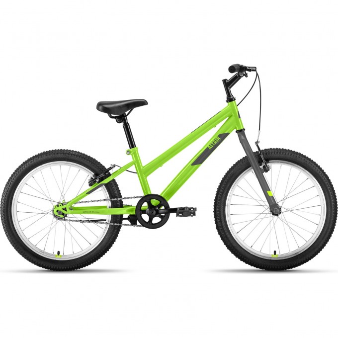 Велосипед ALTAIR MTB HT 20 LOW 20", рама 10.5", ярко-зеленый/серый, 2022 IBK22AL20084