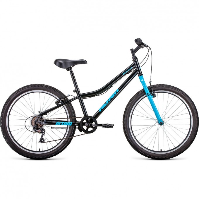 Велосипед ALTAIR MTB HT 24 1.0 12 Черный / Голубой 2021 MTBHT241.012black/blue21