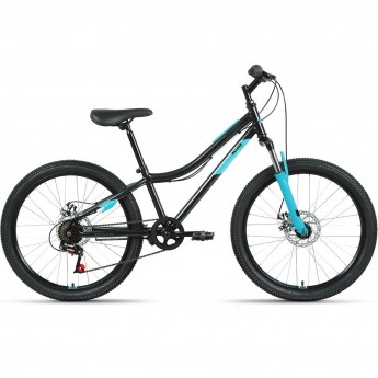 Велосипед ALTAIR MTB HT 24 2.0 D 24", рама 12", черный/бирюзовый, 2022