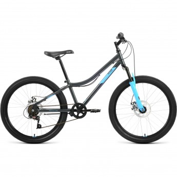 Велосипед ALTAIR MTB HT 24 2.0 D 24", рама 12", темно-серый/голубой, 2022