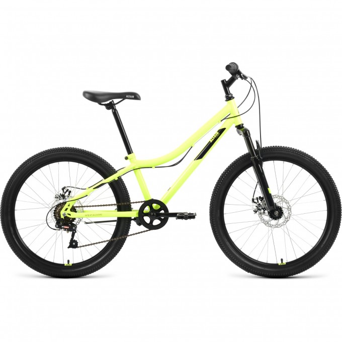 Велосипед ALTAIR MTB HT 24 2.0 D 24", рама 12", ярко-зеленый/черный, 2022 IBK22AL24096