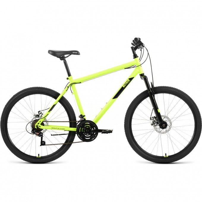 Велосипед ALTAIR MTB HT 26 2.0 D 26", рама 17", ярко-зеленый/черный, 2022 RBK22AL26111