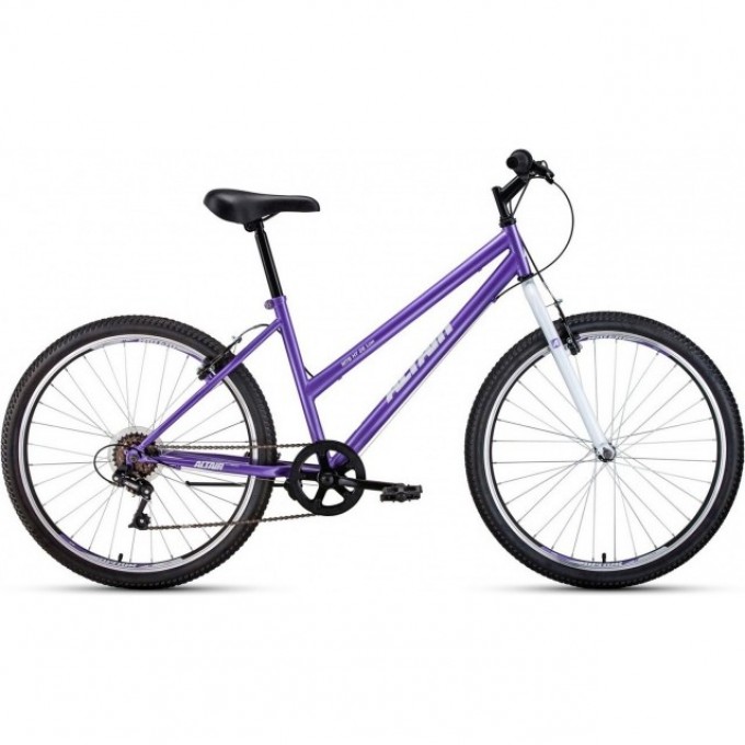 Велосипед ALTAIR MTB HT 26 LOW 26", рама 15", фиолетовый/белый, 2022 IBK22AL26121