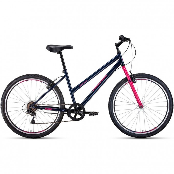 Велосипед ALTAIR MTB HT 26 LOW 26", рама 15", темно-синий/розовый, 2021 RBKT1M166006
